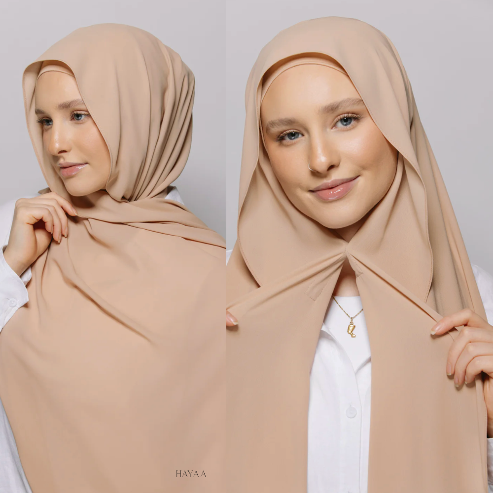 Effortless Magnetic Buckle Chiffon Hijab Scarf