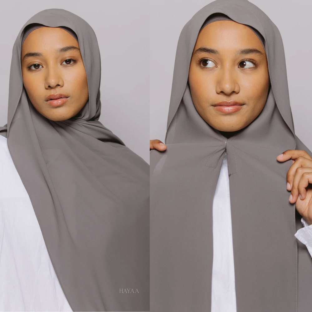 Effortless Magnetic Buckle Chiffon Hijab Scarf